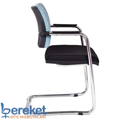 Duna office guest chair with chrome-nickel frame and padded upholstery