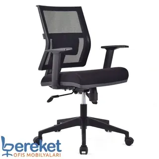 Side view of the Hugo mesh office chair synchro mechanism and arms