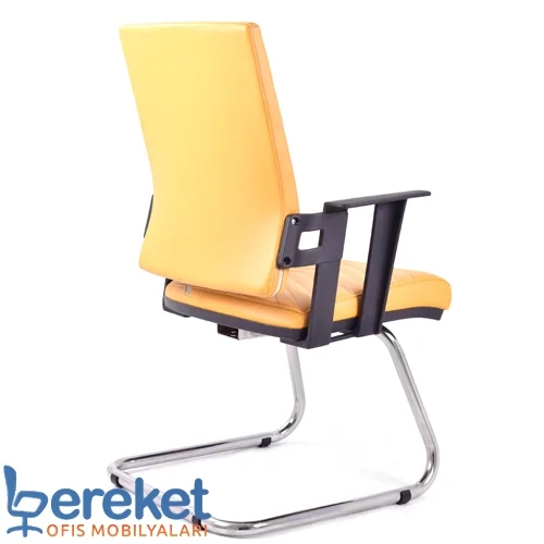 Venüs misafir bekleme koltuğunun sırt, kolçak ve krom ayak detayı